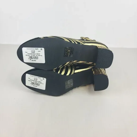 Kurt Geiger Women Zebra Print Black Gold Leather Stud Ankle Boots 6.5 - Picture 14 of 14
